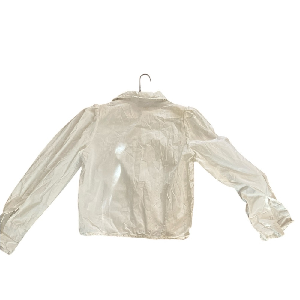 Dazy White Victorian-Style Button-Up Top- Size L-… - image 2